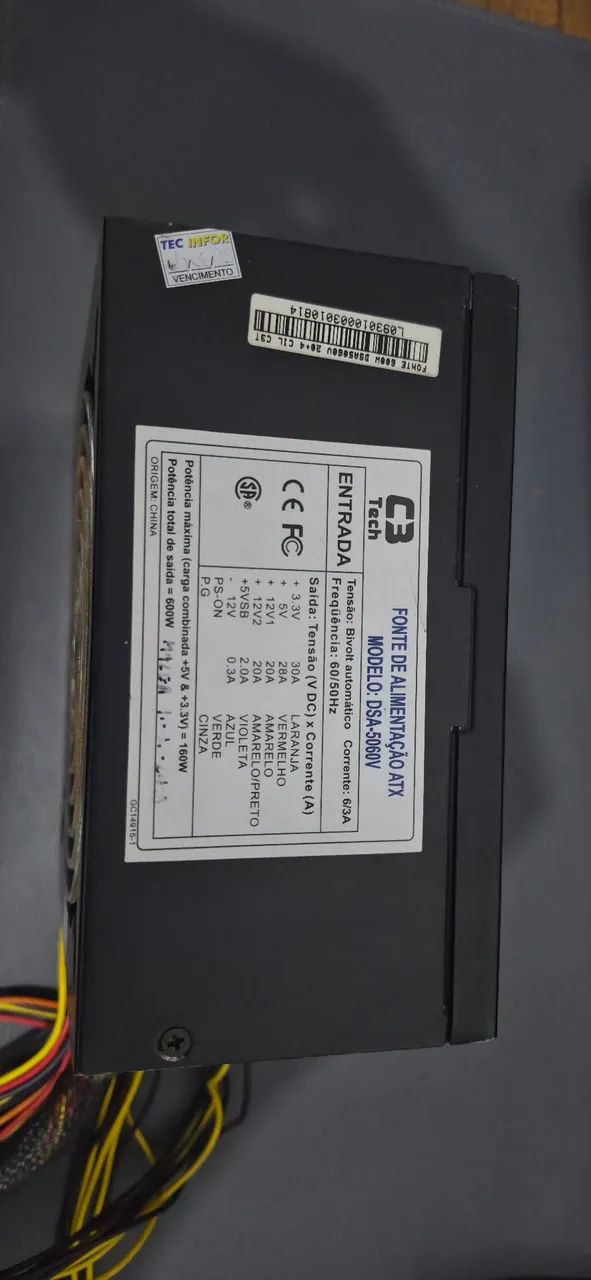 Fonte c3 tech 600w 