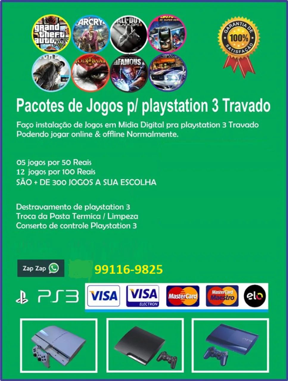 Pacote jogos playstation 3