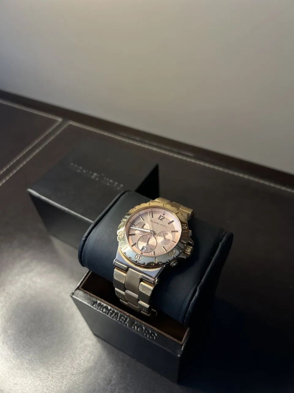 Relógio Michael Kors MK-5314 Cronógrafo Prata e Rosé - Foto 5