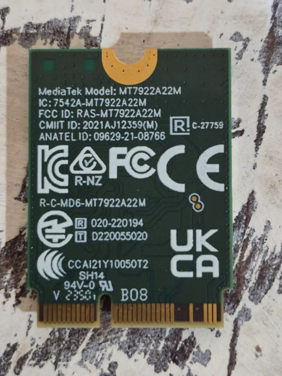 Placa WIFI e Bluetooth notebook modelo Placa Wi-fi Mediatek Mt7922a22m (usado) - Foto 2