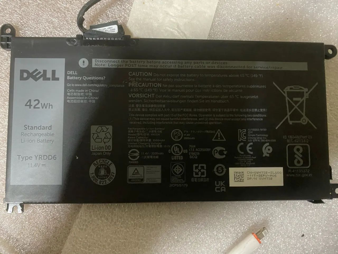 Bateria Dell 42W 