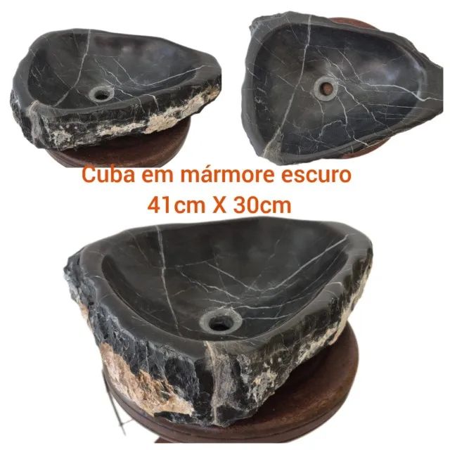 Cuba de mármore escuro