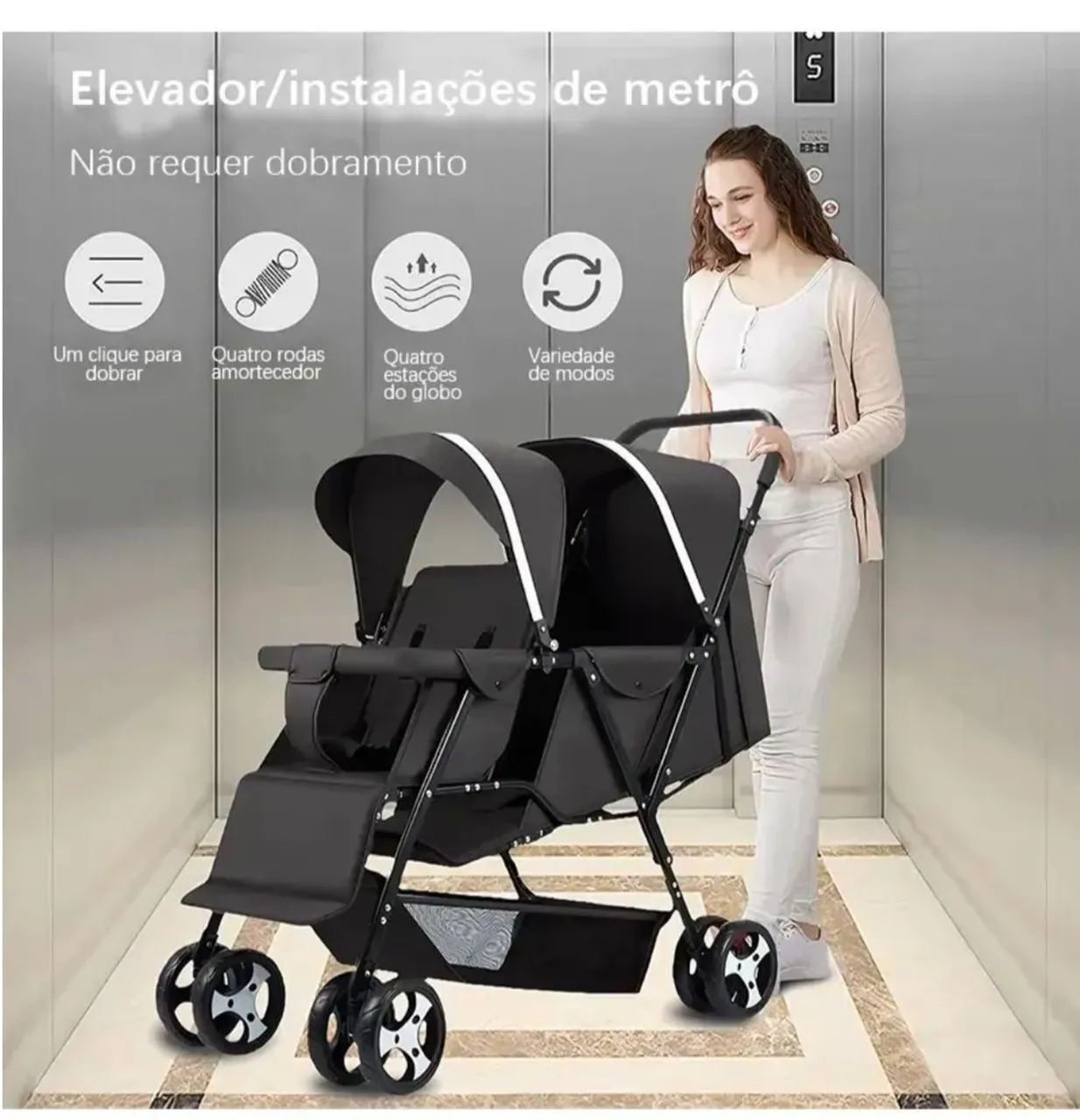 Carrinho Duplo gêmeos 