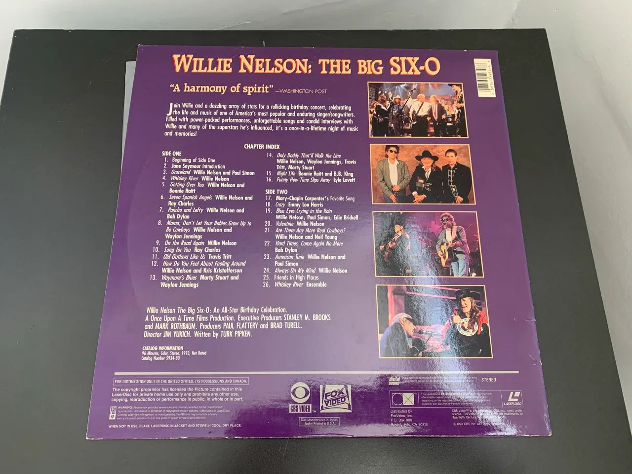 LD Laserdisc Willie Nelson the big six-o - Foto 2