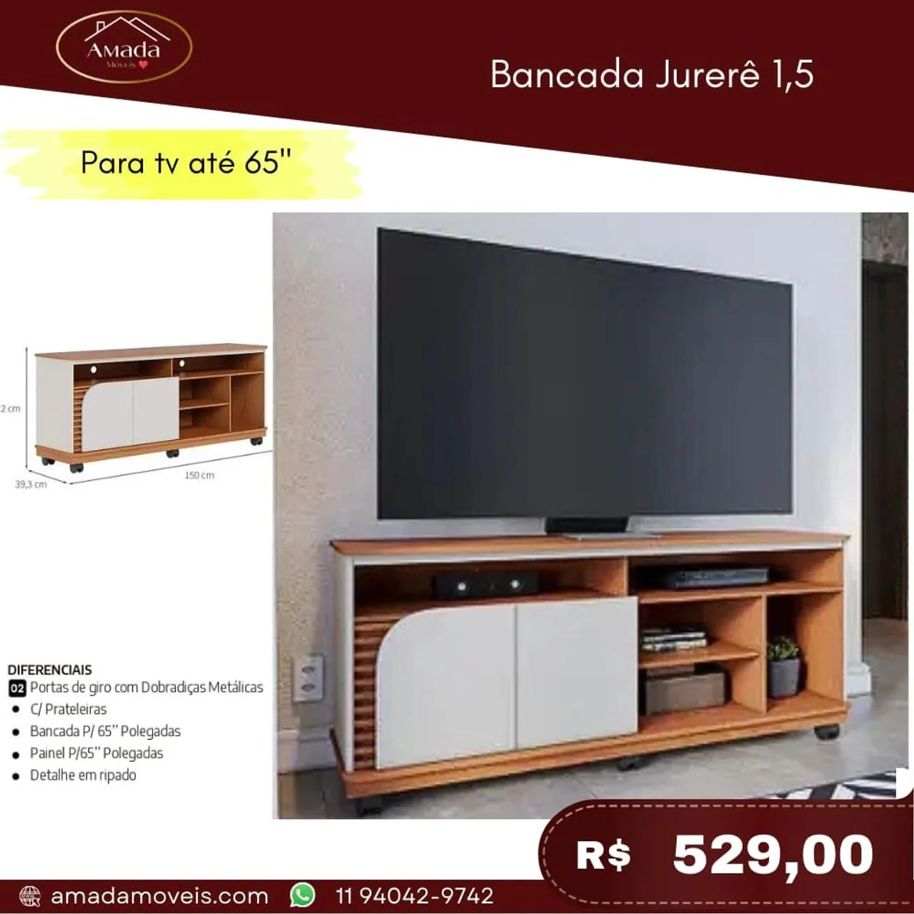 Bancada Jurerê 1,5 - à pronta entrega 