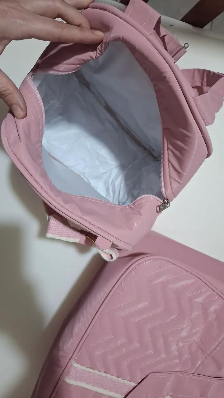 Kit bolsa de maternidade bolsa maternidade rosa - Foto 3