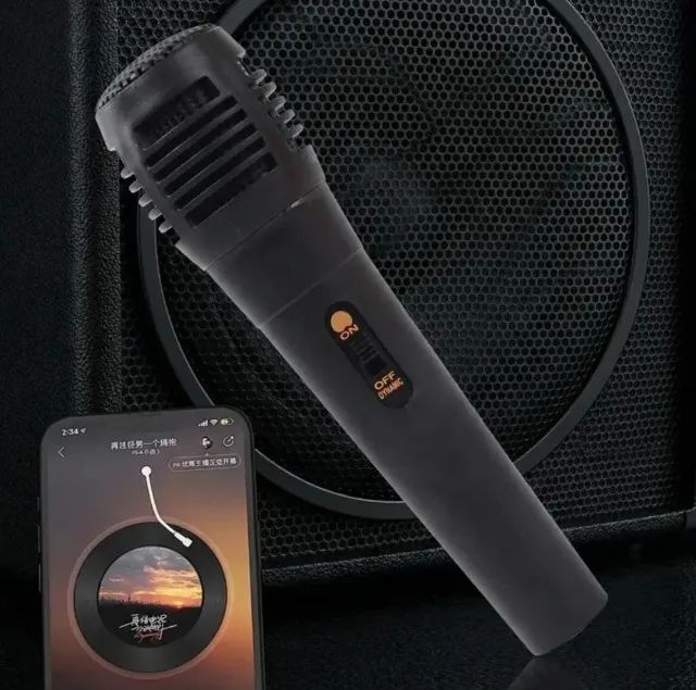 Microfone Dinâmico com Fio de 3 Metros - Para Karaokê, Festas e Palestras - Som Nítido