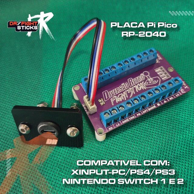 Placa Pi Pico RP2040 Nativa PS4 / Xinput / hitbox socd