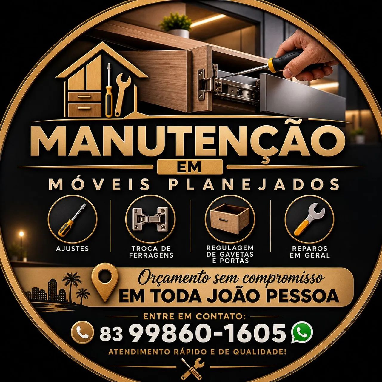 Manutenção em móveis planejados! 