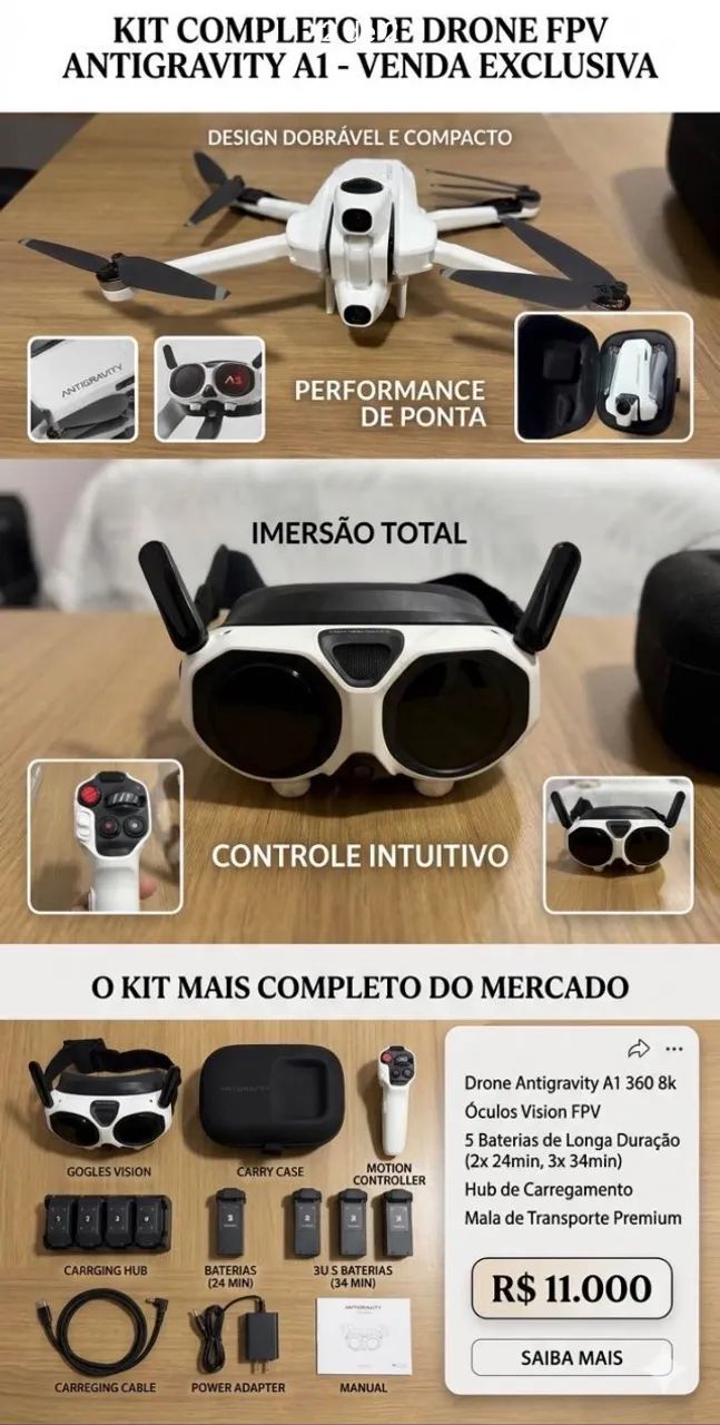 Drone Antigravity A1 360 8k - Foto 2