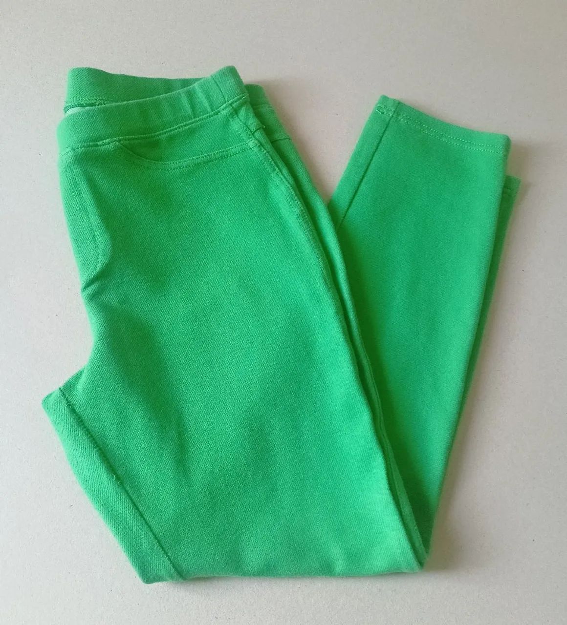 Calças legging feminina cores amarela e verde, tecido malha algodão e coton - Foto 4