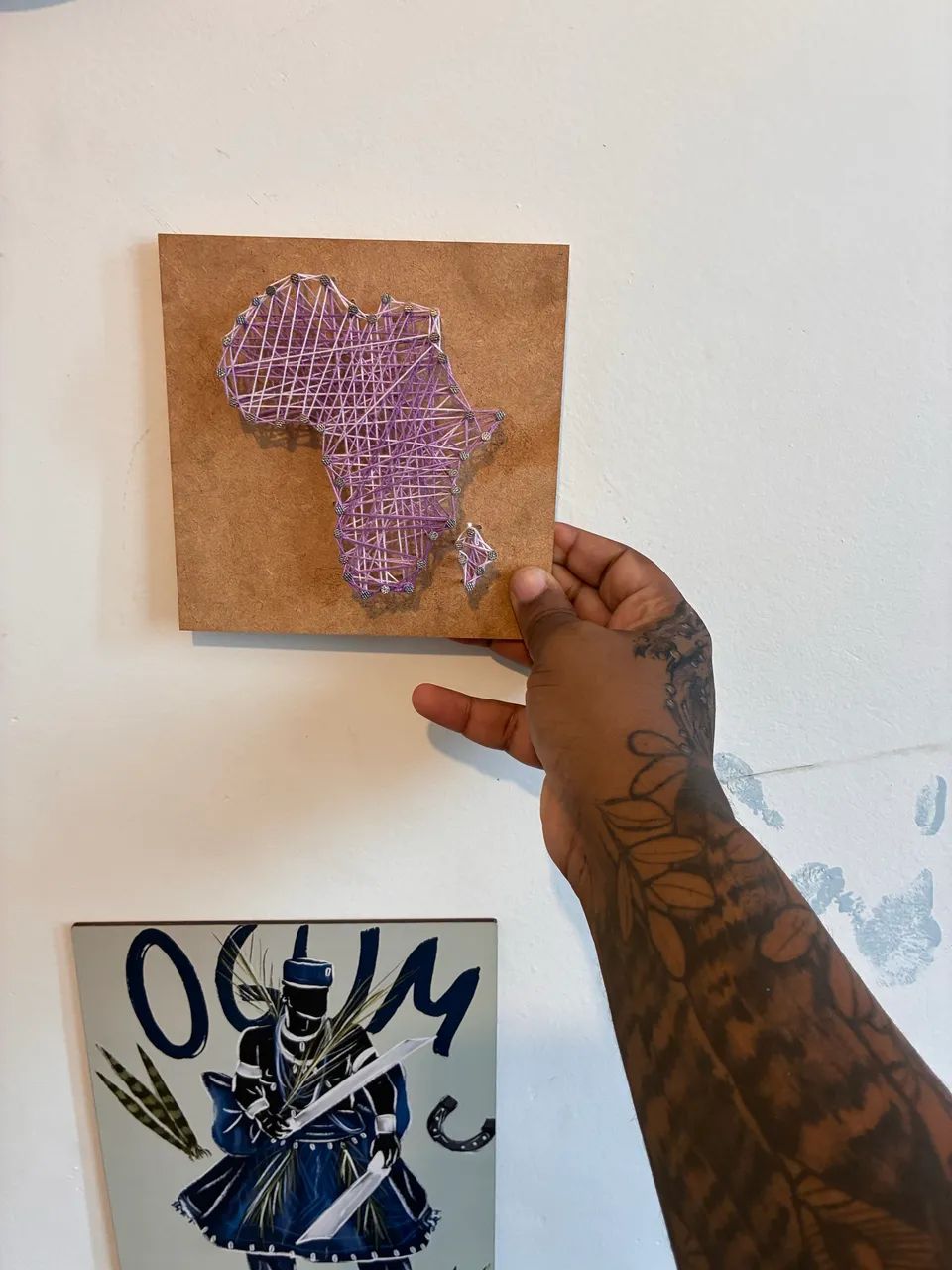 Quadro String Arte com Linhas Continente Africano| Afro| Quadro de Prego | - Foto 3