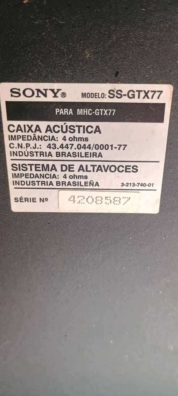 caixa acústica Sony modelo SS-GTX77 - Foto 3