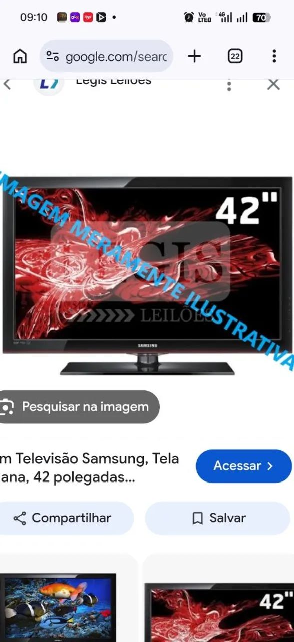 Vendo uma linda tv de 42 polegadas semi nova funcionando perfeitamente 