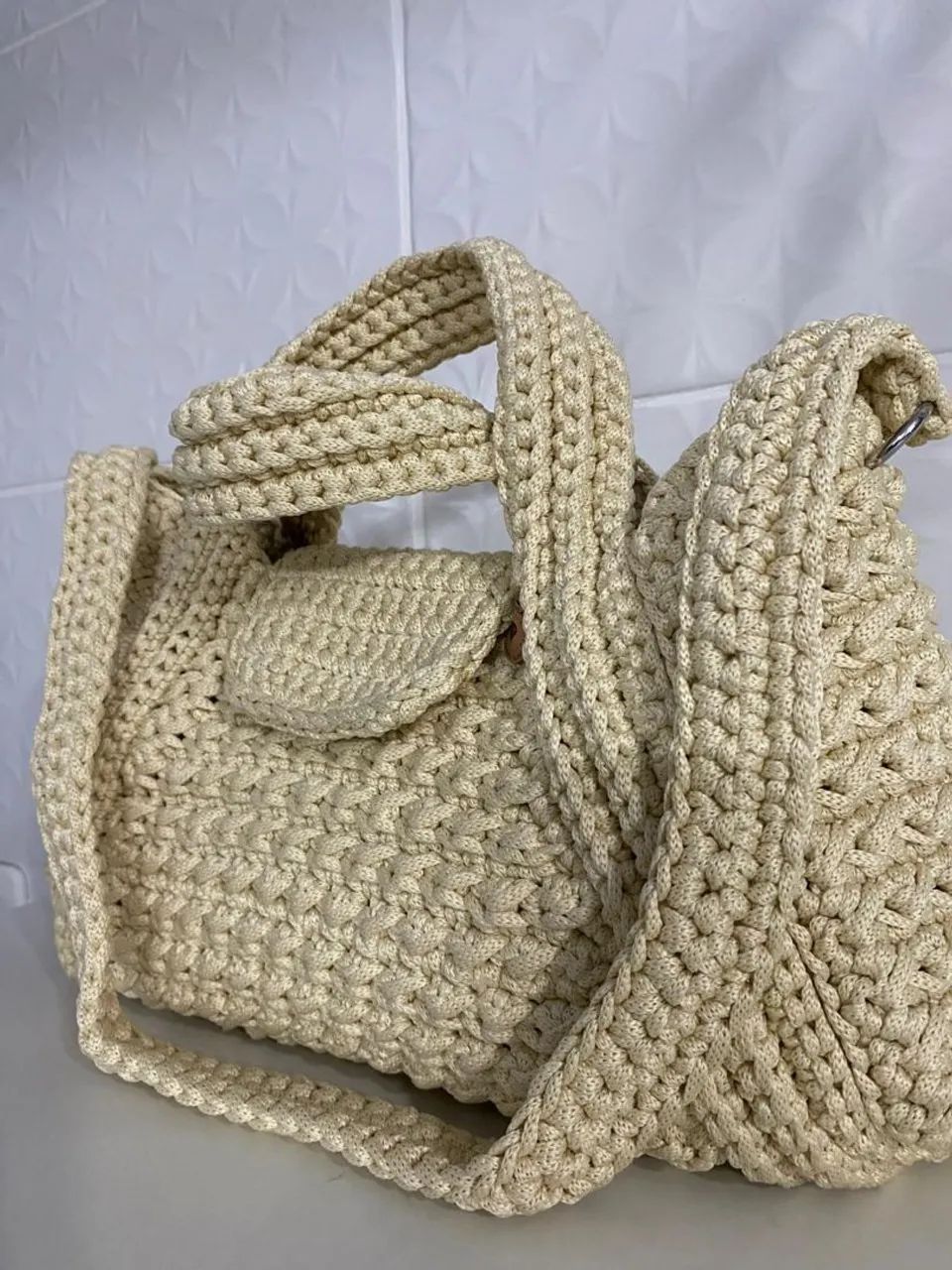 Bolsa de fio poliéster Cor Creme Baunilha  - Foto 2