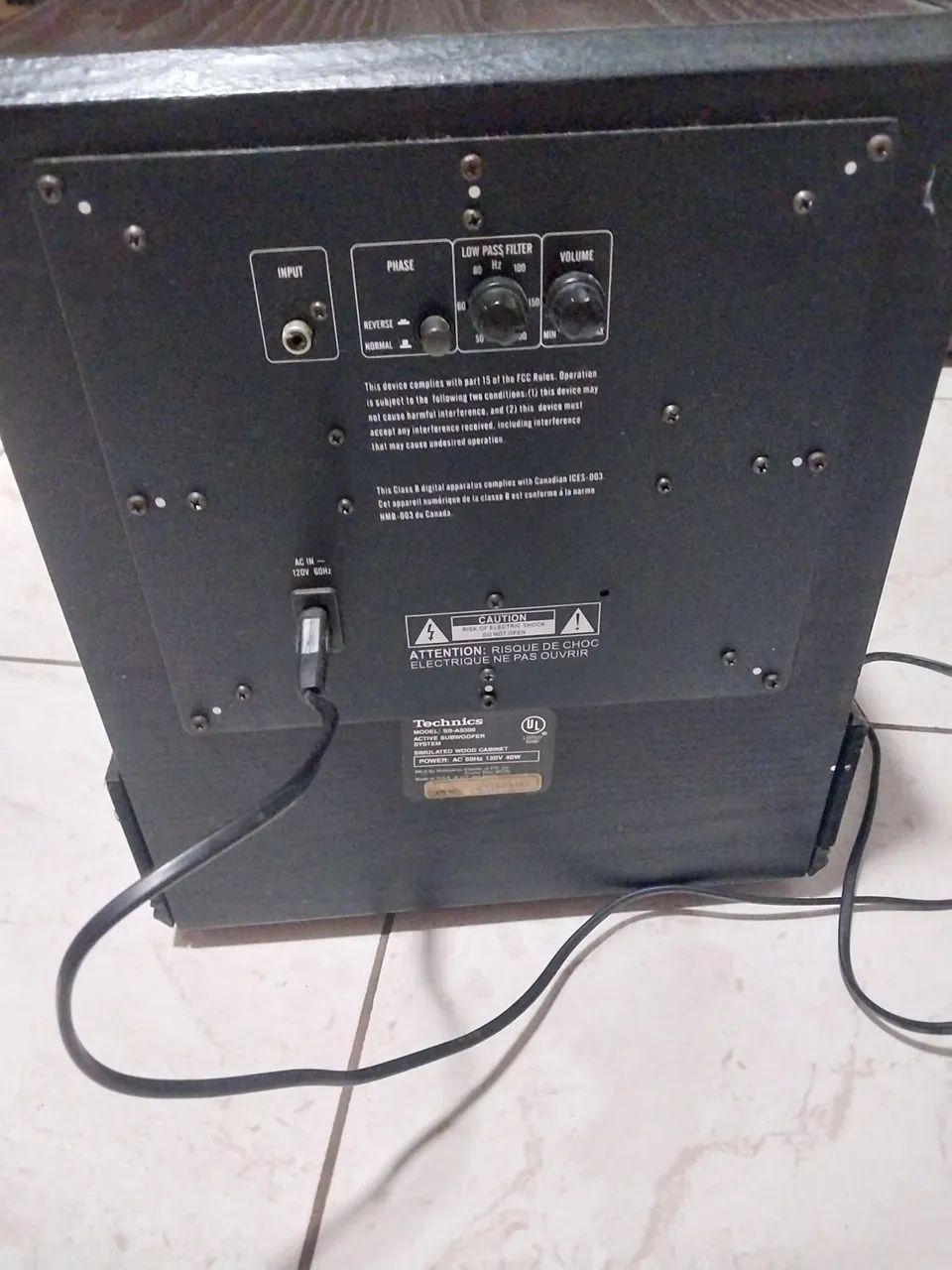 Subwoofer ativo Technics perfeito estado - Foto 4