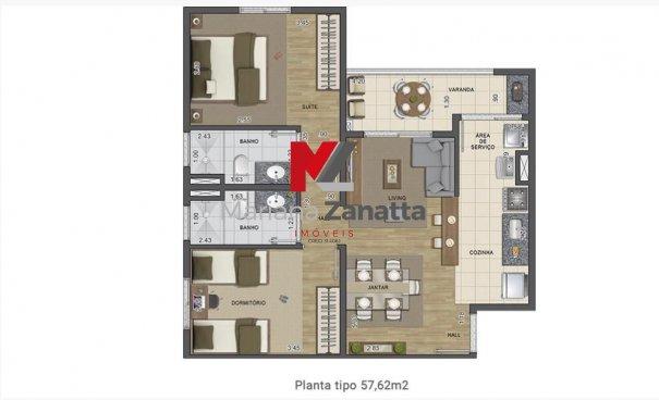 Apartamento em Lançamentos no bairro Jardim São Francisco - Santa Bárbara d'Oest... - Foto 9