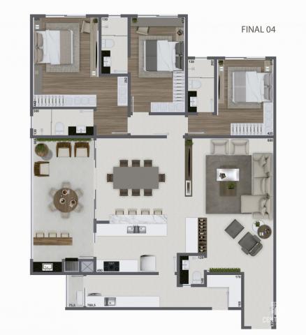 Apartamento à venda com 3 dormitórios em Rfs, Ponta grossa cod:653 - Foto 13