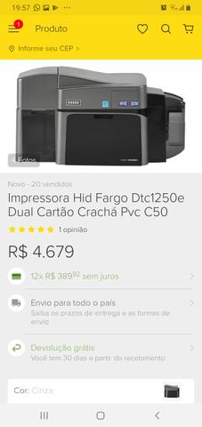 Impressora de crachá pvc R$2,500