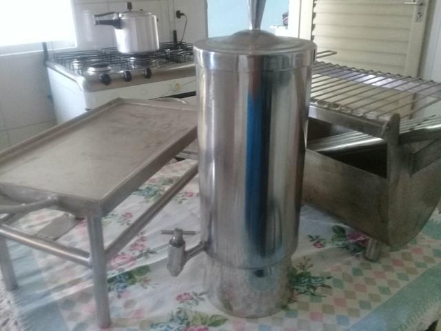 Conjunto 3x1 churrasqueira chopeira e chapa inox