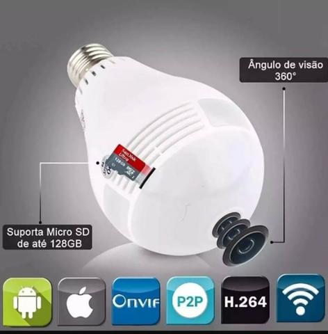 Câmera Segurança Lampada Espia Wifi - acompanhe imagens pelo celular - Foto 4