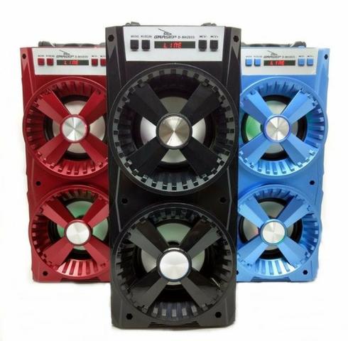 Caixa de som Bluetooth Grasep Entrada Usb SD e Rádio FM