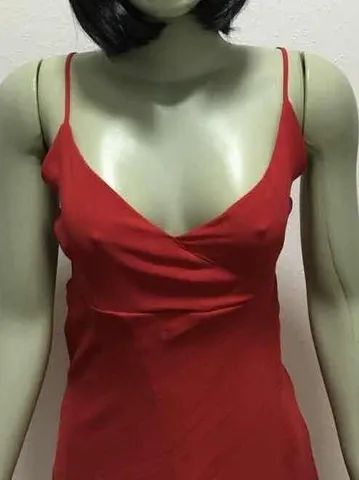 Vestido Casual Tamanho P Curto Vermelho Tomate Bom Estado - Foto 2