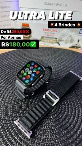 Novo Smartwatch Ultra Lite com Pulseira Extra e Película de Brindes  - Foto 4