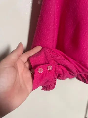 Camisa pink estilo cropped manga bufante  - Foto 2