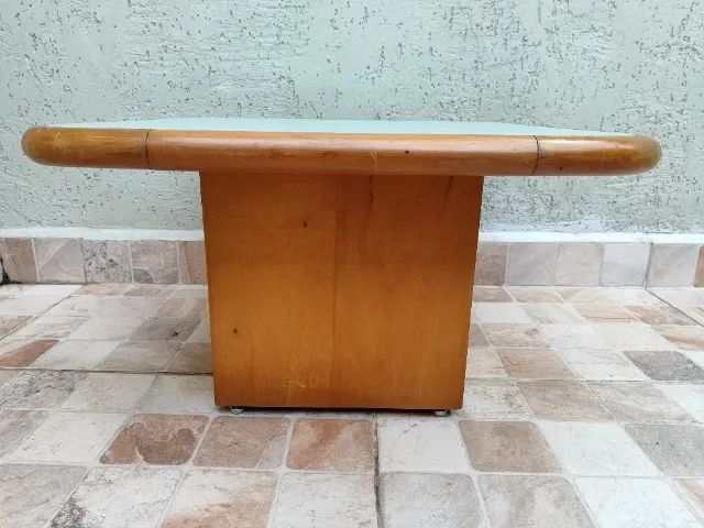Mesa de Canto Quadrada com Tampo de Madeira Conservada - Foto 4