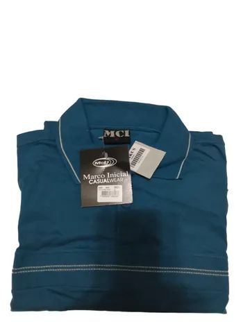 Camisa Mci Polo Masculina Algodão Azul Tamanho P Novo