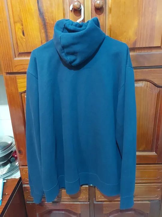 Casaco de Moletom com Capuz Azul - Foto 2