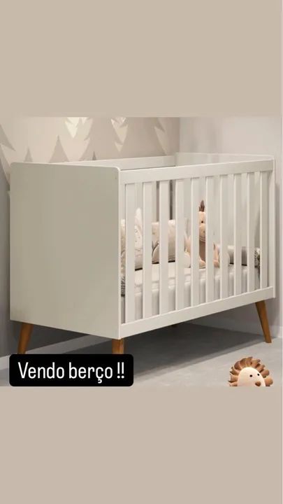 Quarto de Bebê Qencanto com Cômoda e Berço Qmovi Cinza Cinza - Foto 2