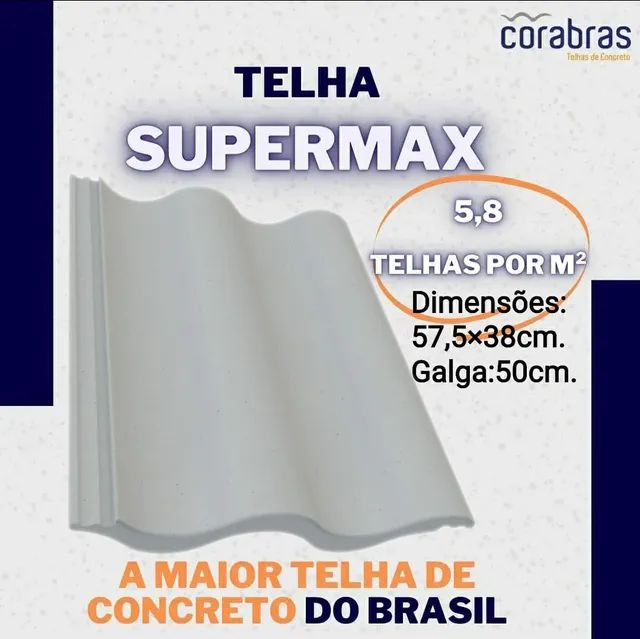 Telhas Concreto  Corabras  SUPER MAX