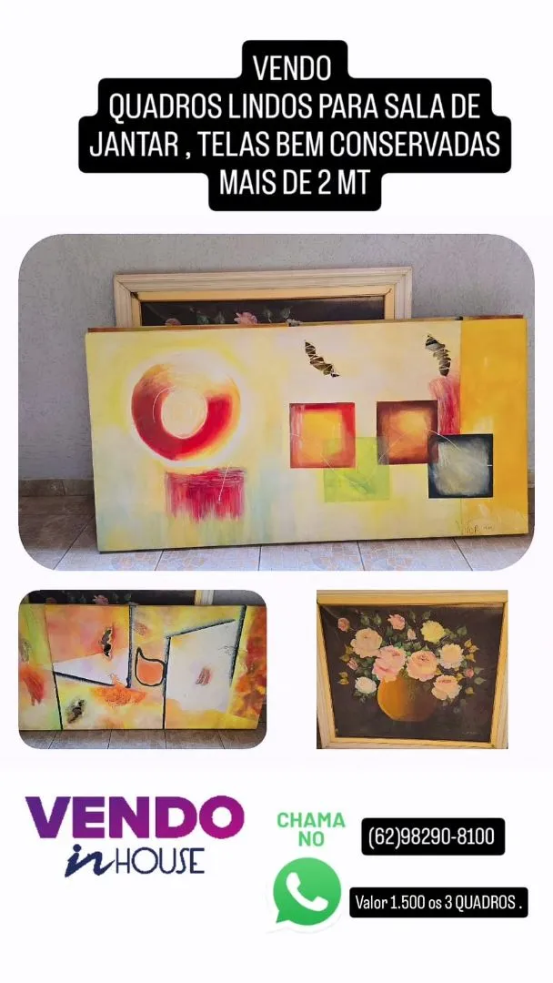 Quadros abstratos para sala de jantar