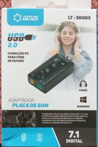 Problemas com o som do seu Note/PC. Use esse adaptador USB e resolva seu problema. - Foto 5