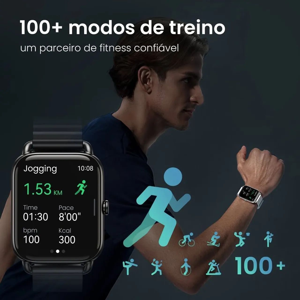  Smartwatch Xiaomi Haylou RS4 Plus/105 Modos Esportivos/Tela Retina Amoled 1.78/IP68 - Foto 5