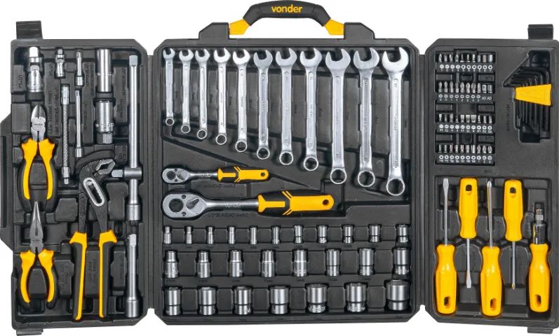 Jogo de Ferramentas Completo na Maleta 110 peças Vonder