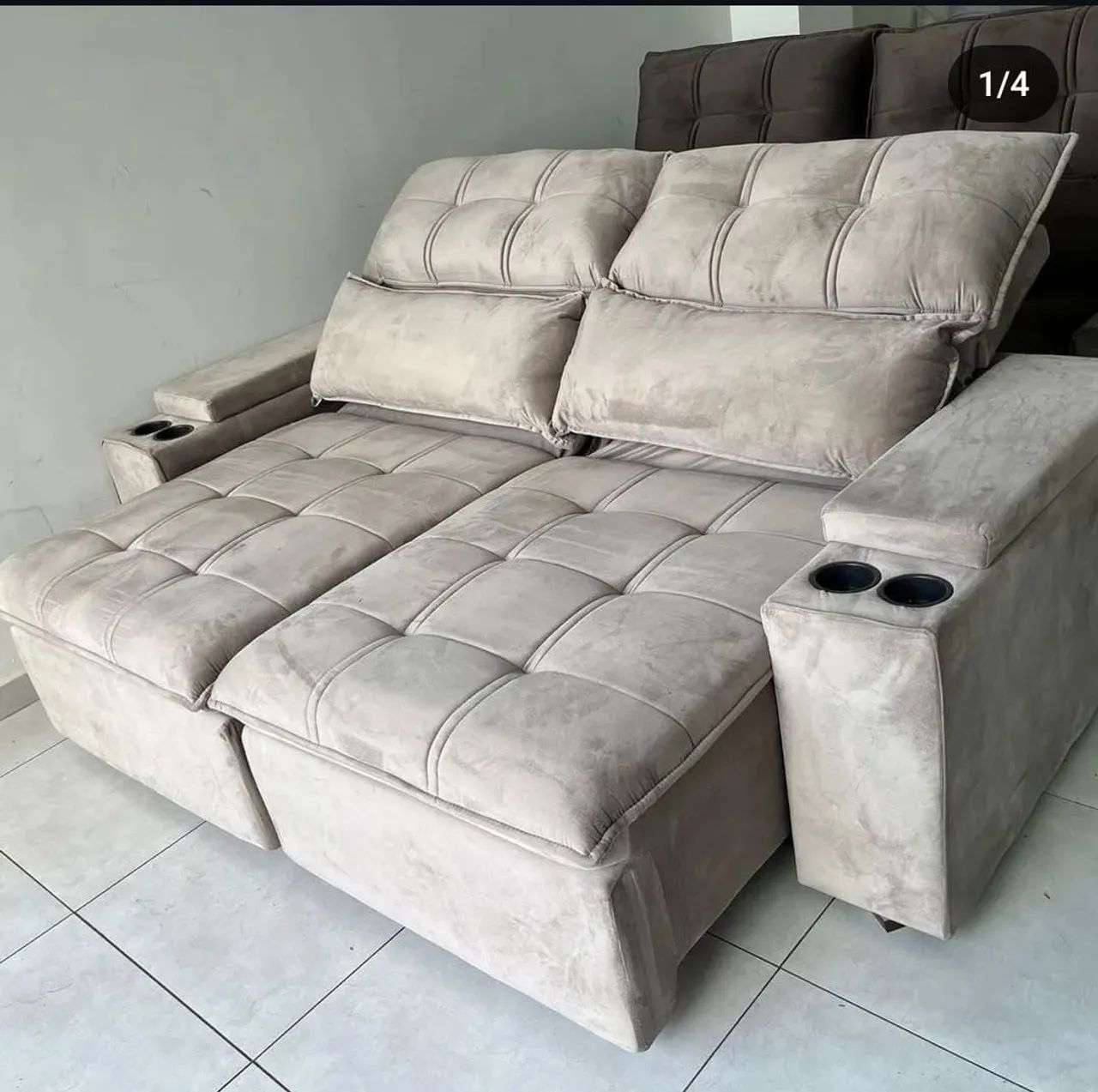Sofá retrátil e reclinável super promoção 