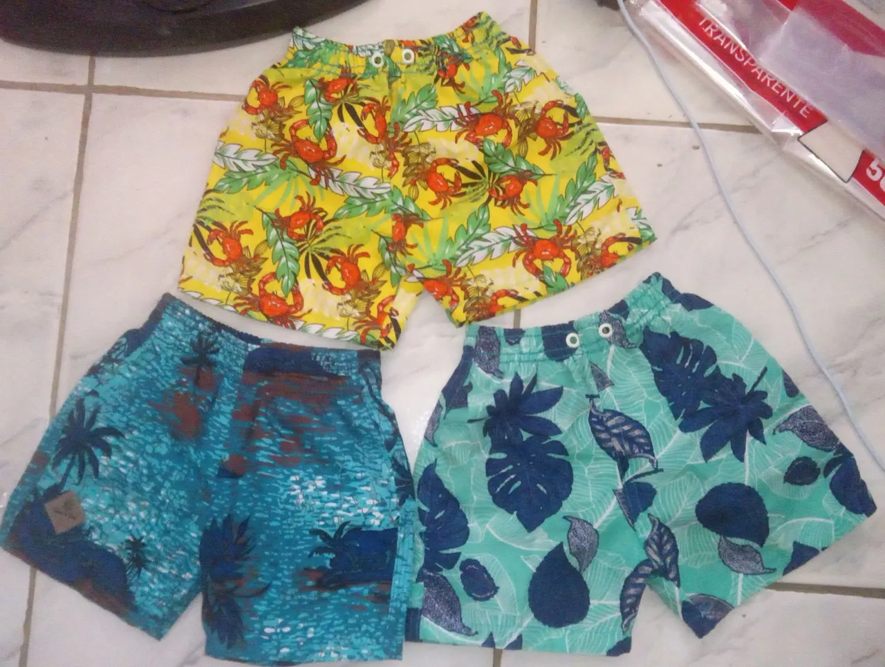 3 Shorts de Praia para Bebê - Tamanhos RN
