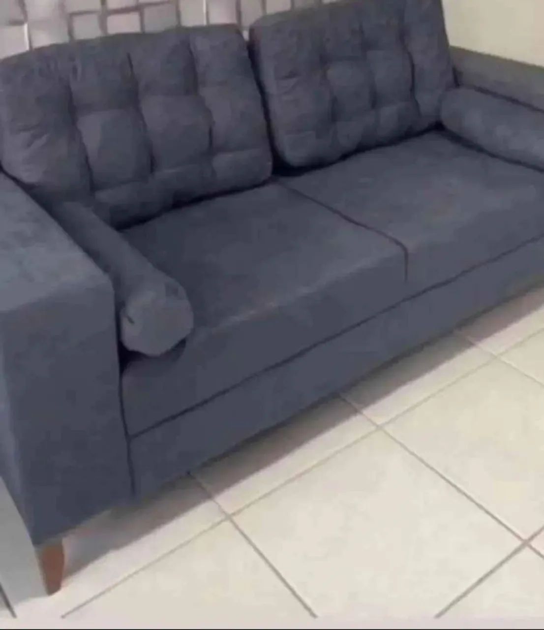 Sofá Retro Tecido Sued Amassados Entrega imediata 