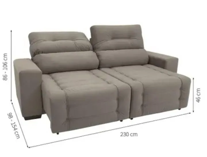 Sofá Reclinável 4 Lugares Conforto e Elegância