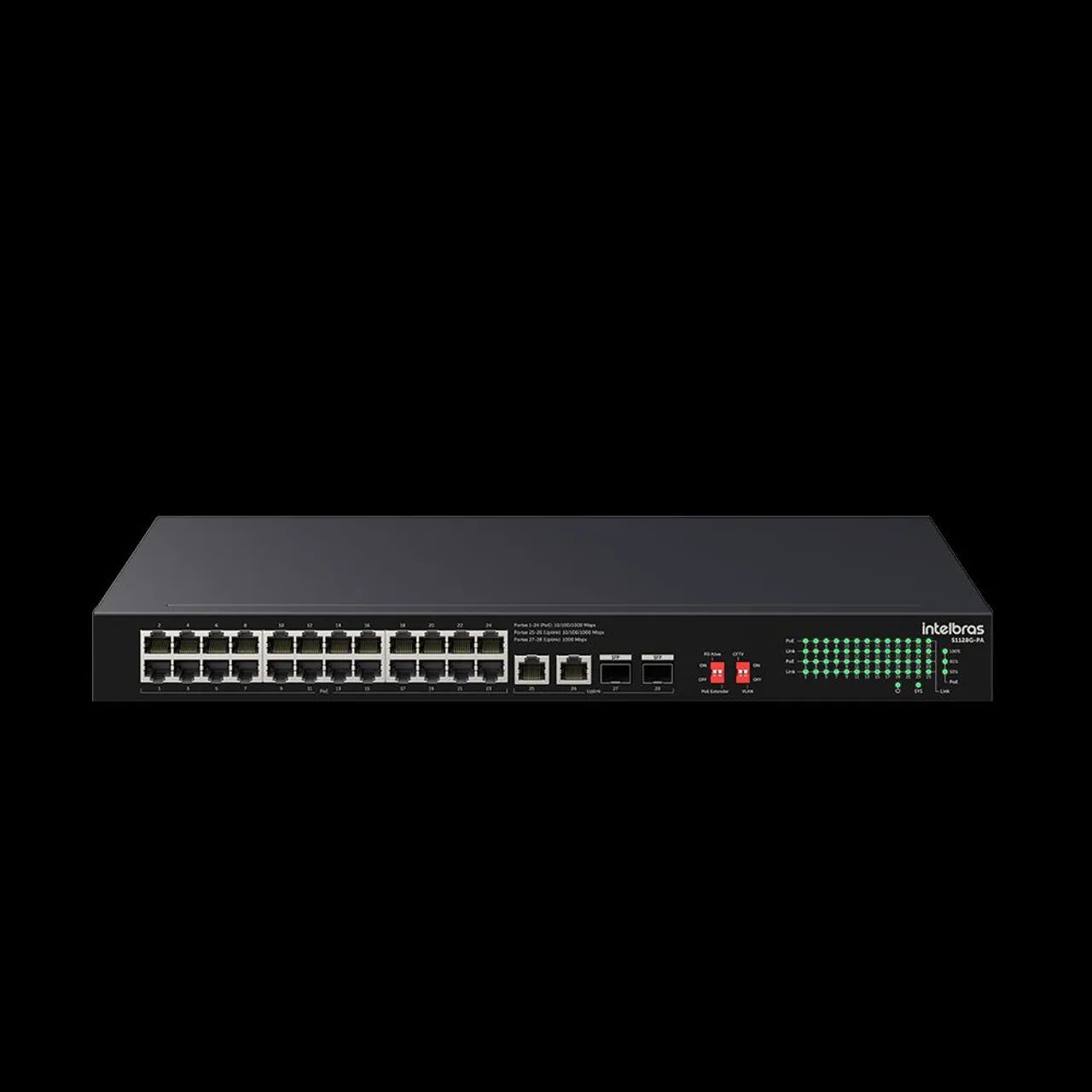 Switch Não Gerenciavel 28 portas Gigabit S1128G-PA Preto Intelbras