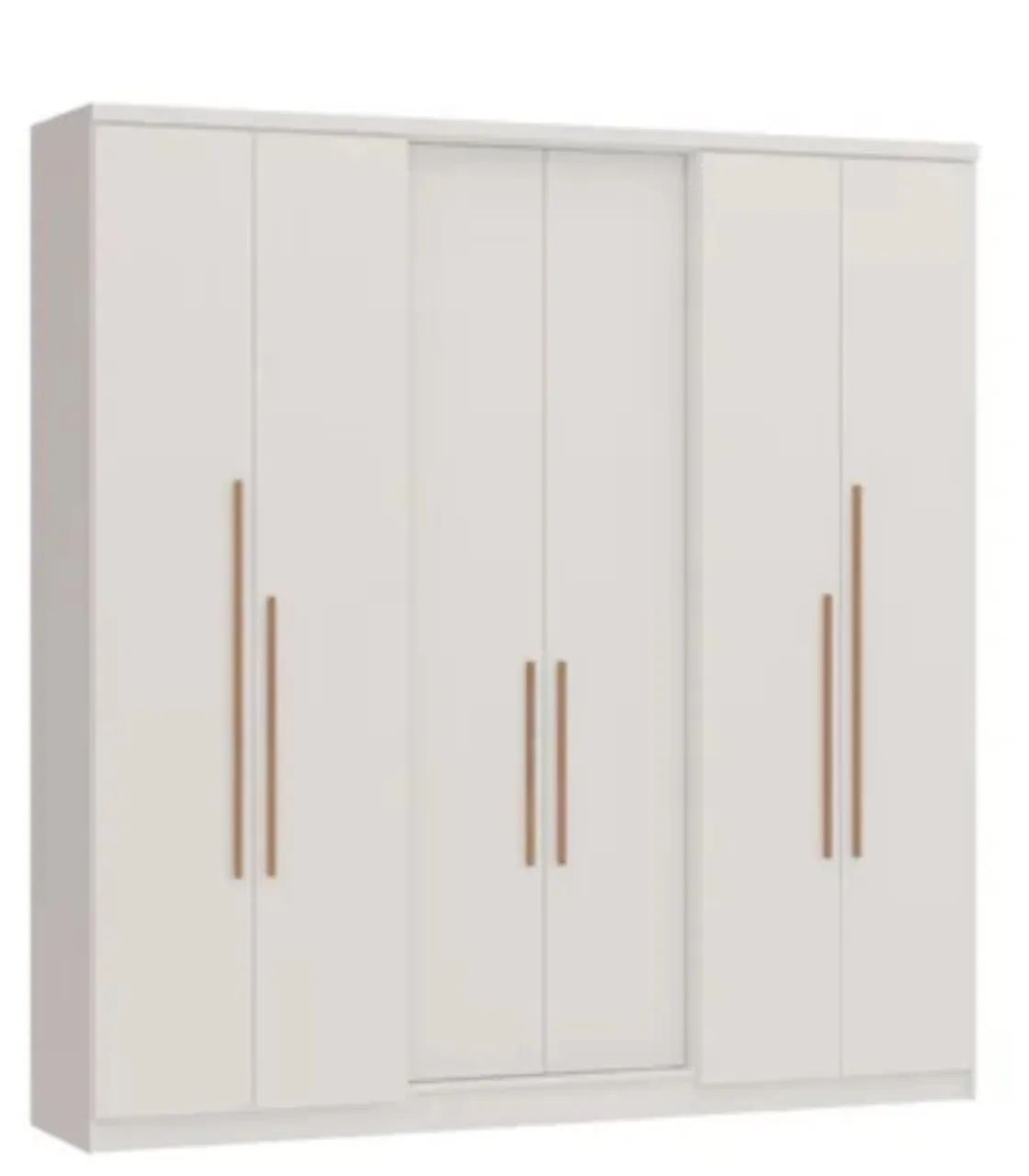 Guarda-Roupa Moderno Branco com 6 Portas
