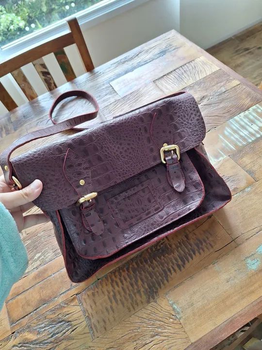 Bolsa couro legítimo Croco  - Foto 3
