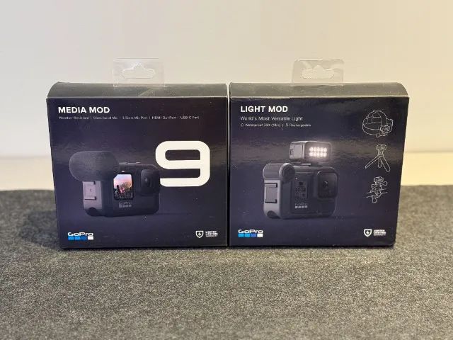 GoPro KIT Media Mod e Light Mod - Nunca usado. 