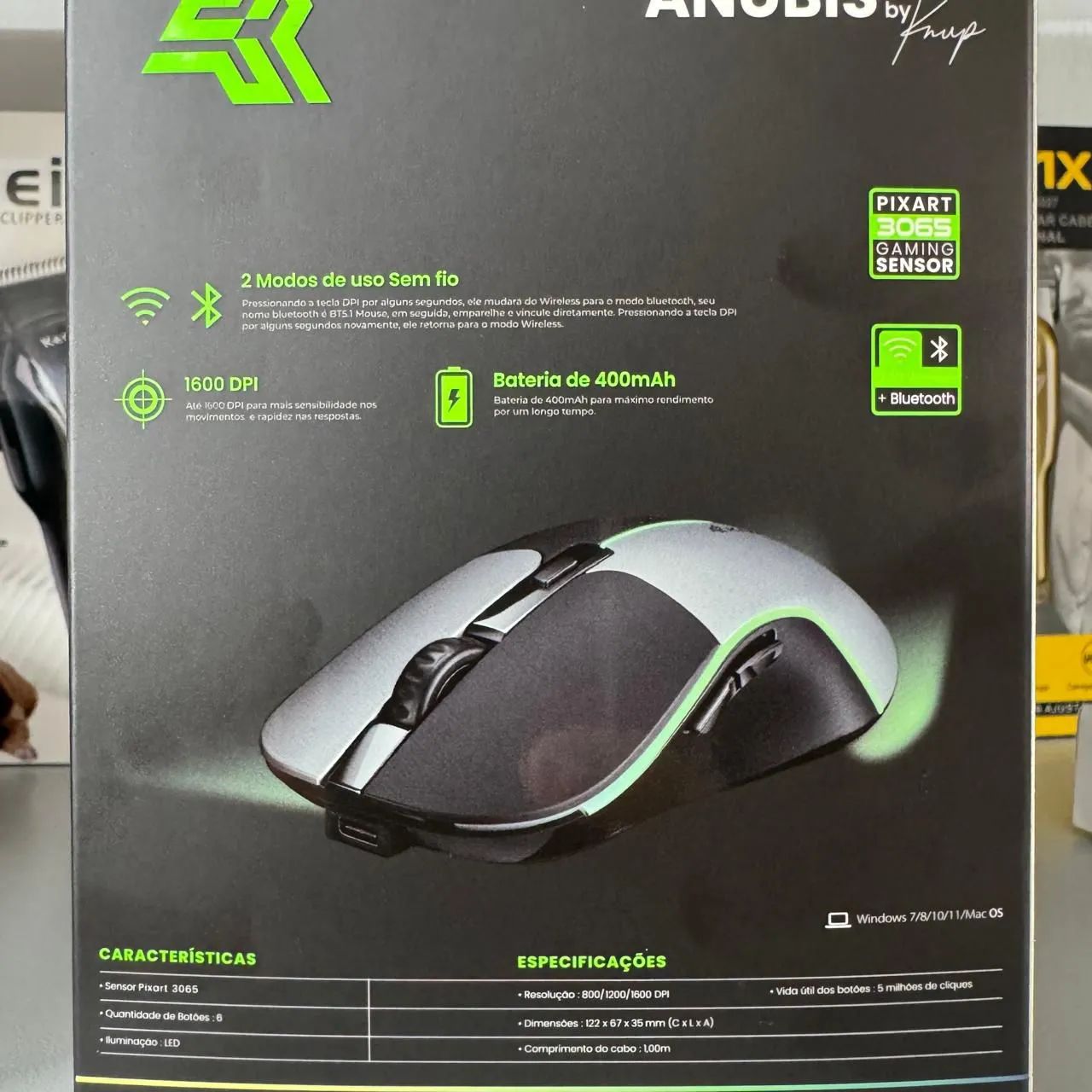 Mouse gamer sem fio Bluetooth Recarregável Com mouse pad - Foto 4