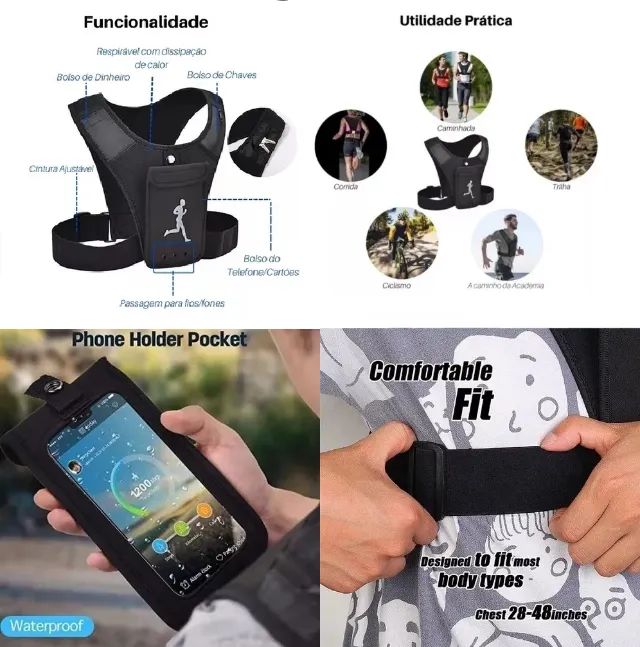SUPER CINTA-COLETE DE CAMINHADA-CORRIDA com Suporte Peito - Foto 2