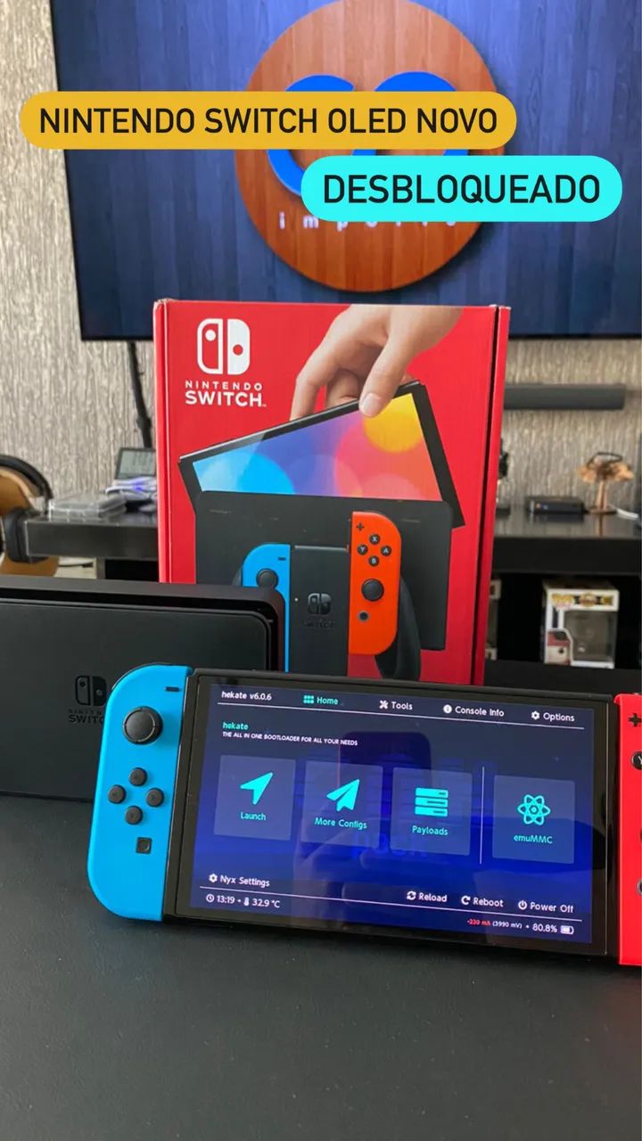 Nintendo Switch Oled Desbloqueado Novo