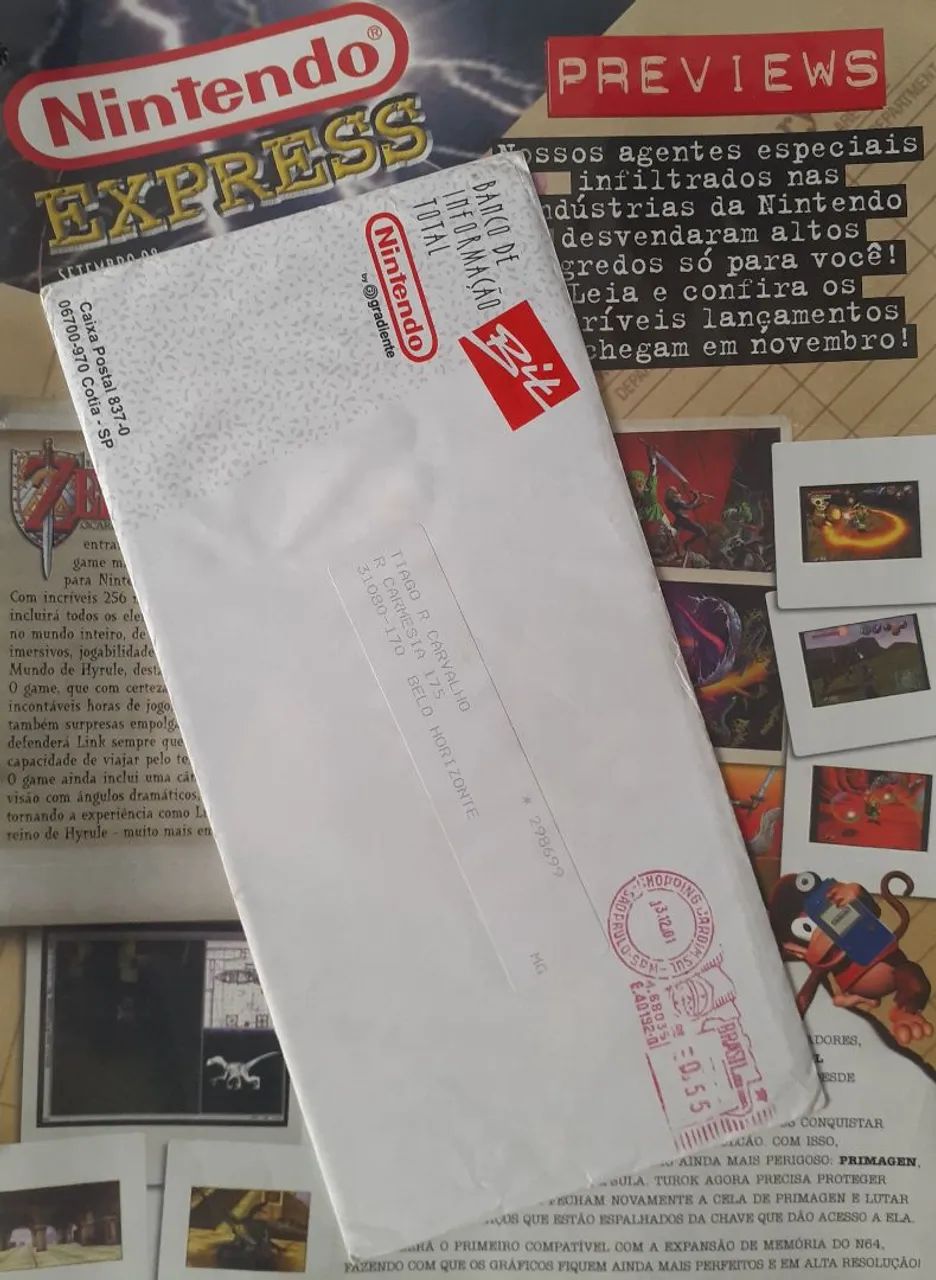 Raro Cartão Pop-up de Aniversário Nintendo by Gradiente - Original de 1997